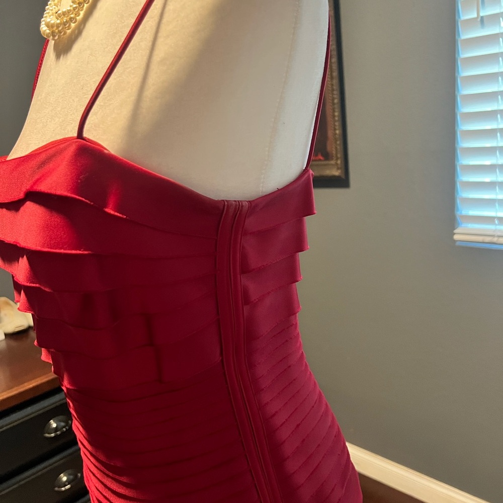 Js Collections Striking Red Tiered Midi Dress. Si… - image 6